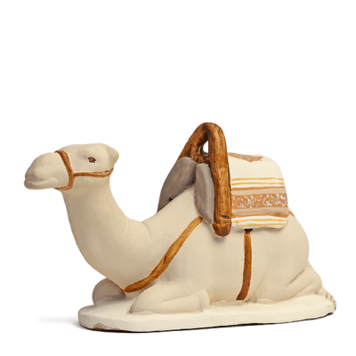 SANTON ARTERRA - Chameau couché - 7cm blanc