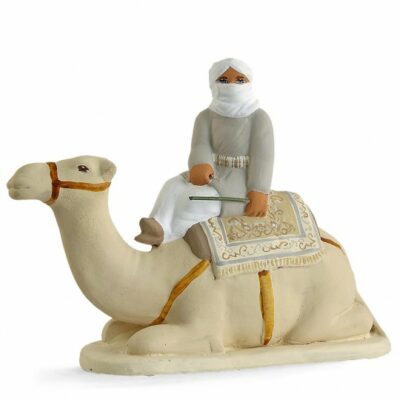 SANTON ARTERRA - Chameau & Chamelier - 7cm blanc