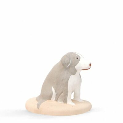 SANTON ARTERRA - Chien de berger - 7cm blanc