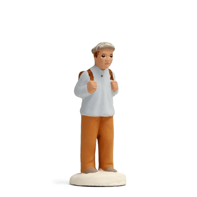 SANTON ARTERRA - Écolier au cartable - 7cm blanc