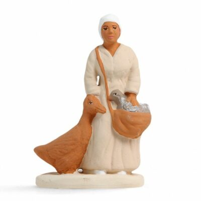 SANTON ARTERRA - Femme à l'oie - 7cm blanc