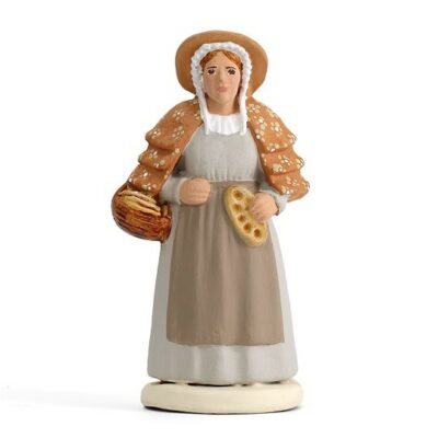 SANTON ARTERRA - Femme à la fougasse - 7cm blanc
