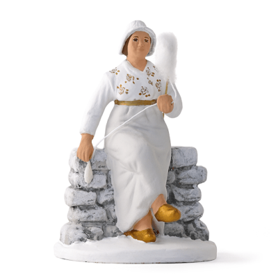 Santon ARTERRA - Fileuse - 9 cm blanc