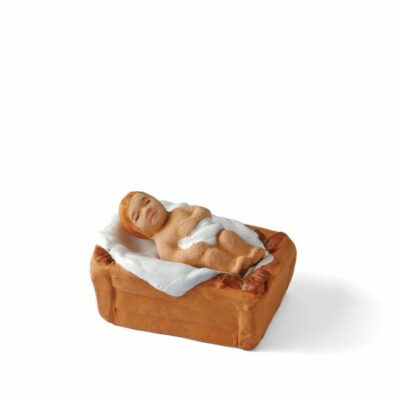 Santon ARTERRA - Jésus et son berceau - 7cm blanc