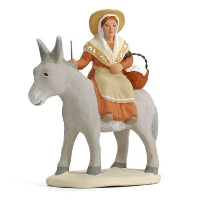 SANTON ARTERRA - Margarido sur l'âne - 7cm blanc