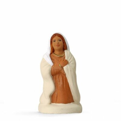 Santon ARTERRA - Marie à genou - 7cm blanc