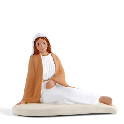 Santon ARTERRA - Marie allongée - 7cm blanc