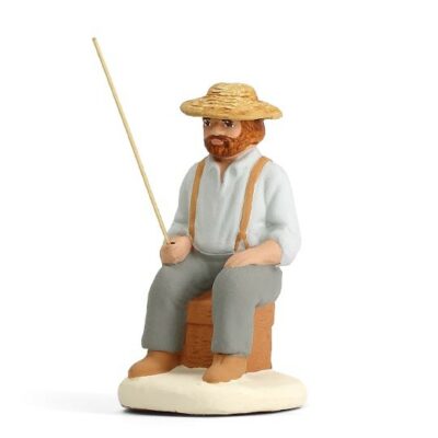 SANTON ARTERRA - Pêcheur à la ligne - 7cm blanc